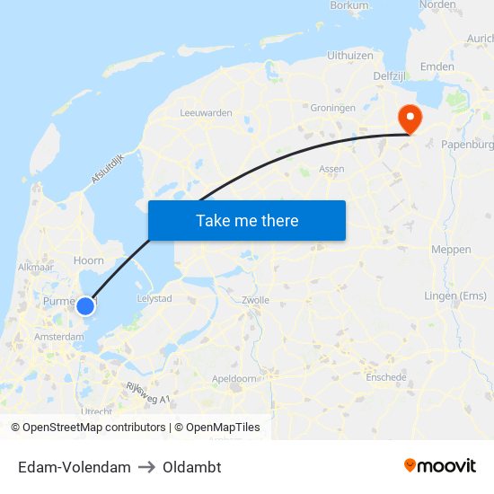 Edam-Volendam to Oldambt map