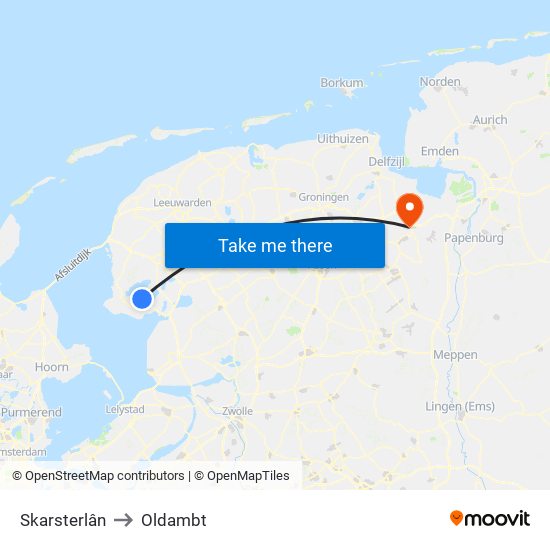 Skarsterlân to Oldambt map