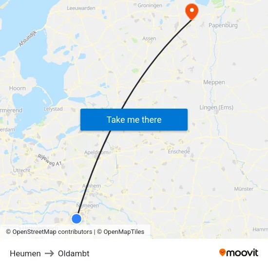 Heumen to Oldambt map