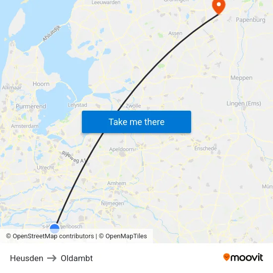 Heusden to Oldambt map