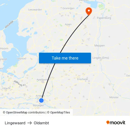 Lingewaard to Oldambt map