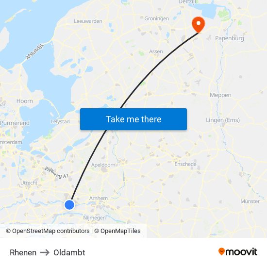 Rhenen to Oldambt map