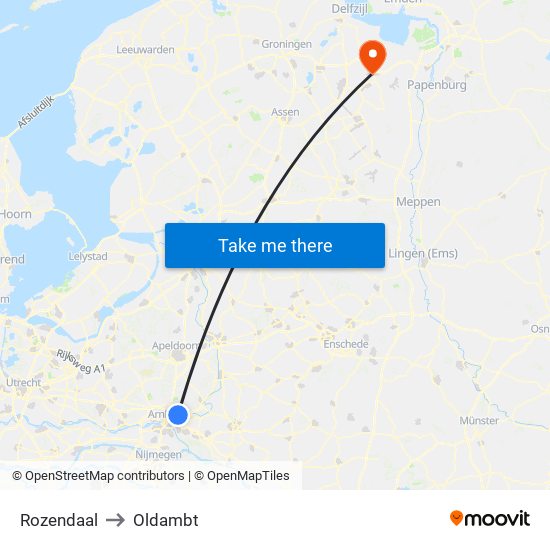 Rozendaal to Oldambt map