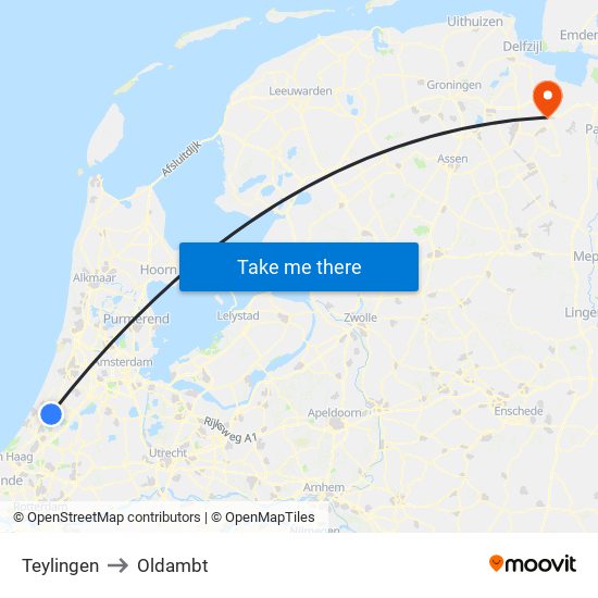 Teylingen to Oldambt map