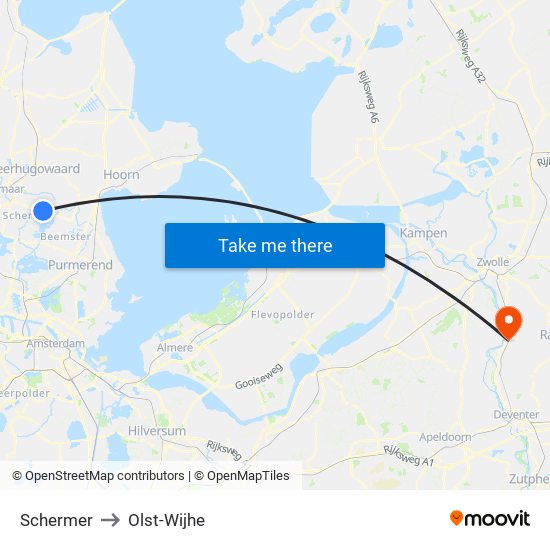 Schermer to Olst-Wijhe map