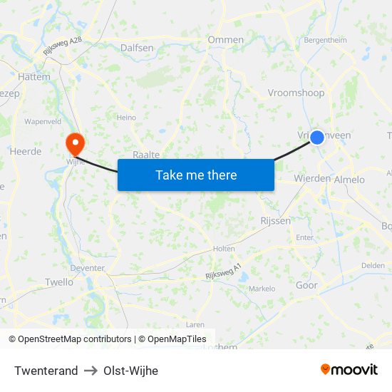 Twenterand to Olst-Wijhe map