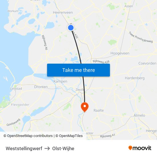 Weststellingwerf to Olst-Wijhe map