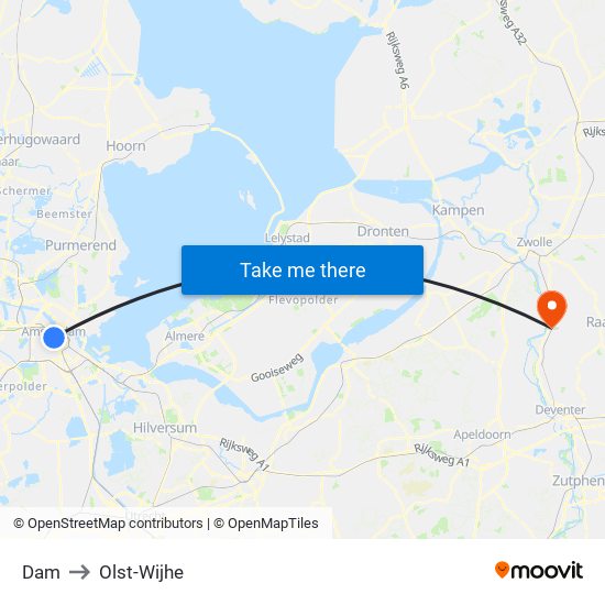 Dam to Olst-Wijhe map