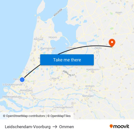 Leidschendam-Voorburg to Ommen map