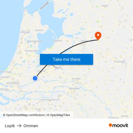 Lopik to Ommen map