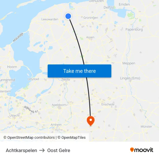 Achtkarspelen to Oost Gelre map