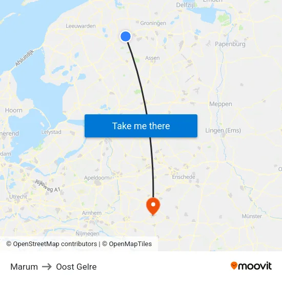 Marum to Oost Gelre map
