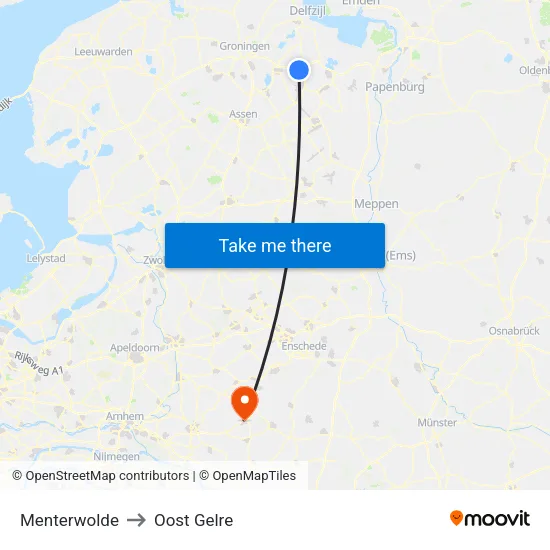 Menterwolde to Oost Gelre map