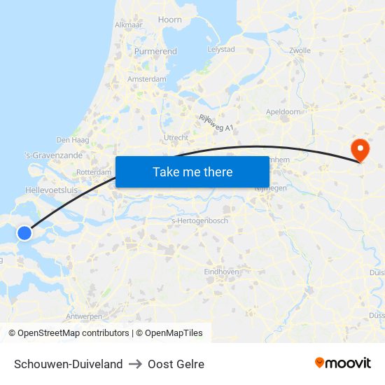 Schouwen-Duiveland to Oost Gelre map