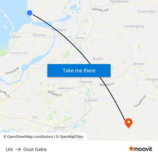 Urk to Oost Gelre map