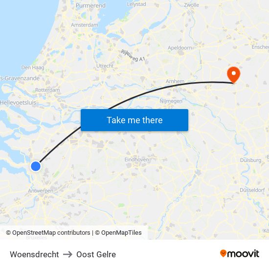 Woensdrecht to Oost Gelre map