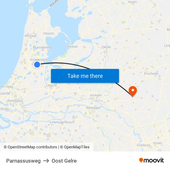 Parnassusweg to Oost Gelre map