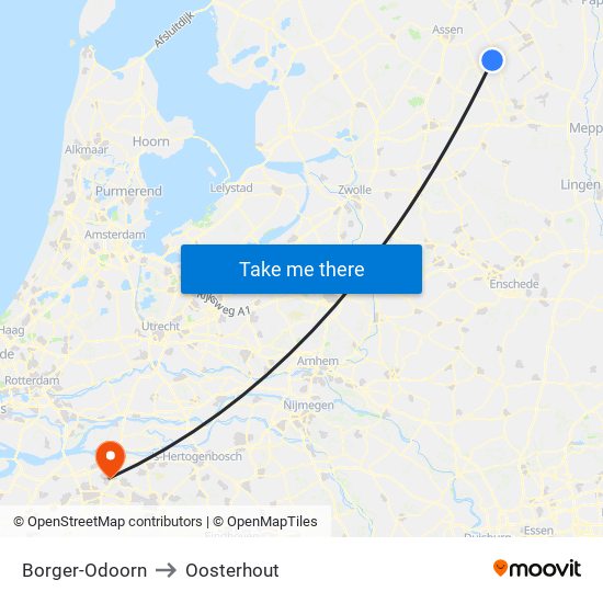 Borger-Odoorn to Oosterhout map