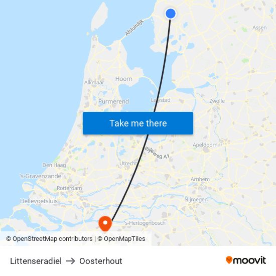 Littenseradiel to Oosterhout map
