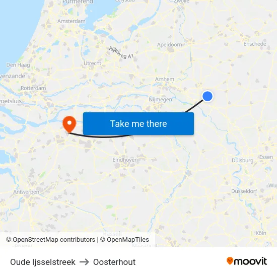 Oude Ijsselstreek to Oosterhout map