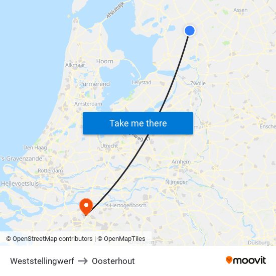 Weststellingwerf to Oosterhout map