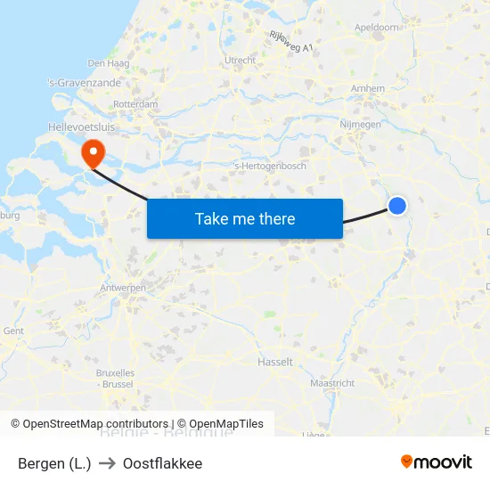 Bergen (L.) to Oostflakkee map