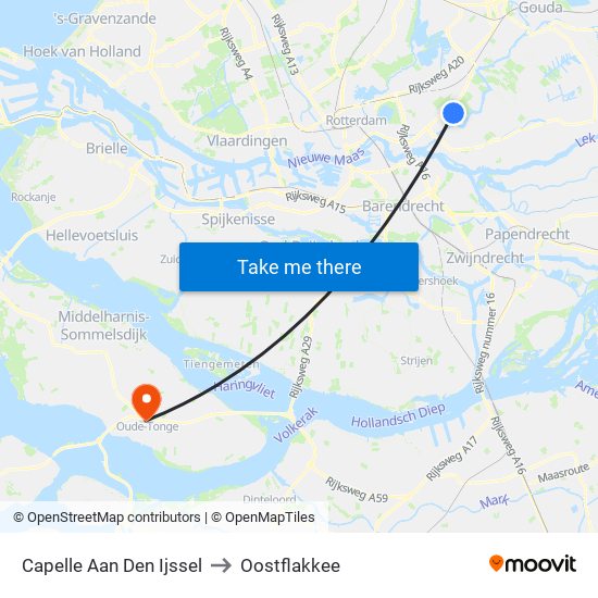 Capelle Aan Den Ijssel to Oostflakkee map