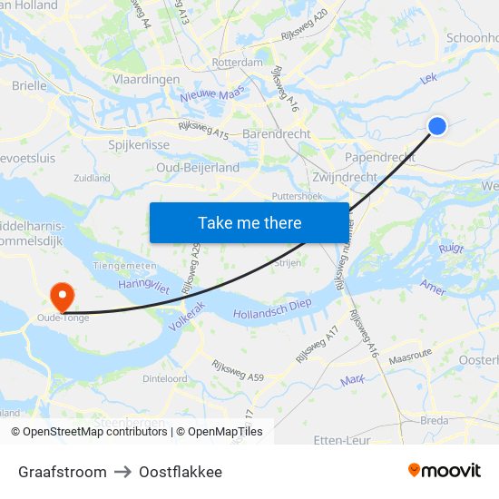 Graafstroom to Oostflakkee map