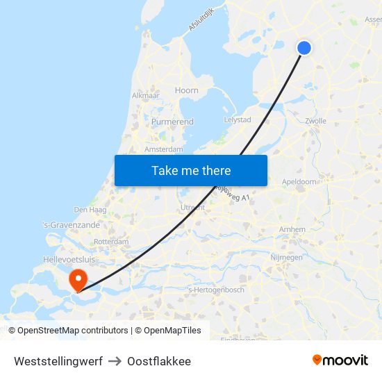 Weststellingwerf to Oostflakkee map