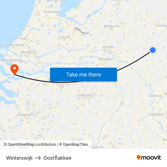 Winterswijk to Oostflakkee map