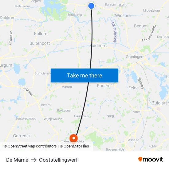 De Marne to Ooststellingwerf map