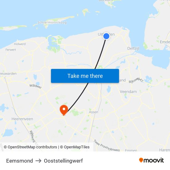 Eemsmond to Ooststellingwerf map