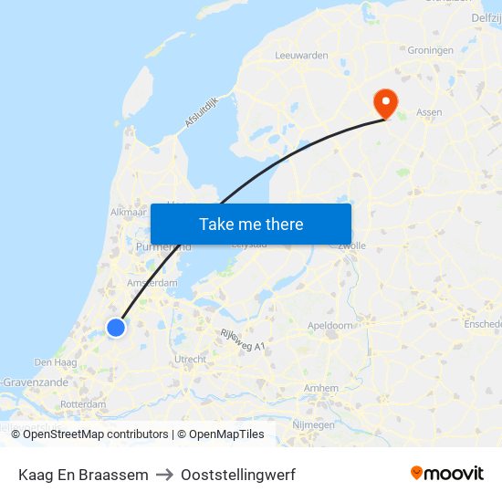 Kaag En Braassem to Ooststellingwerf map