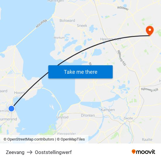 Zeevang to Ooststellingwerf map