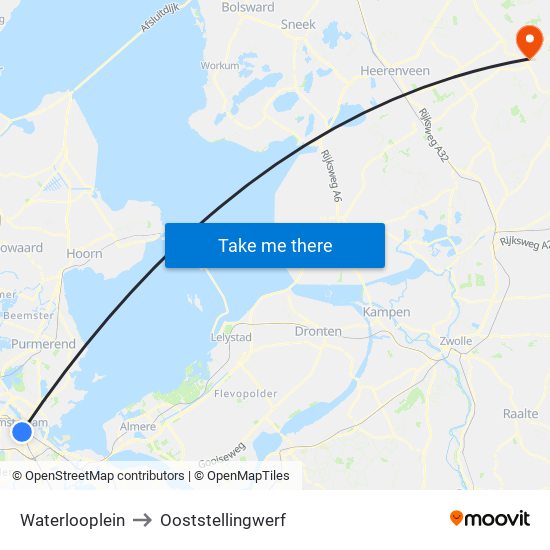 Waterlooplein to Ooststellingwerf map