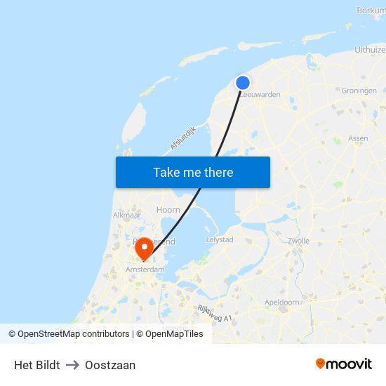 Het Bildt to Oostzaan map