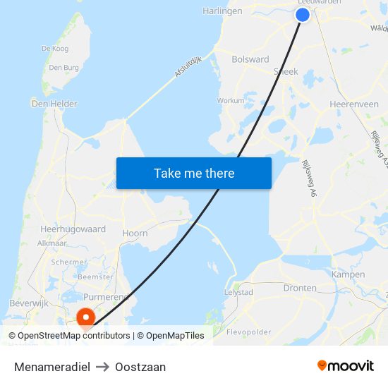 Menameradiel to Oostzaan map