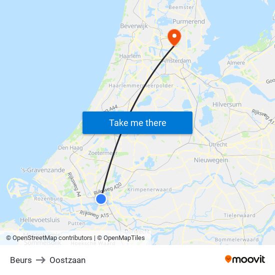 Beurs to Oostzaan map