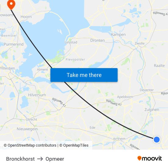 Bronckhorst to Opmeer map