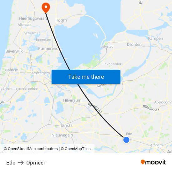 Ede to Opmeer map