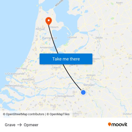 Grave to Opmeer map