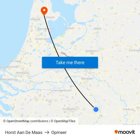 Horst Aan De Maas to Opmeer map