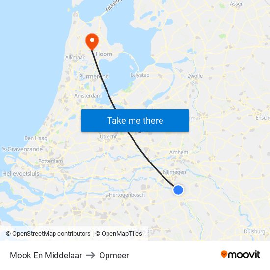 Mook En Middelaar to Opmeer map