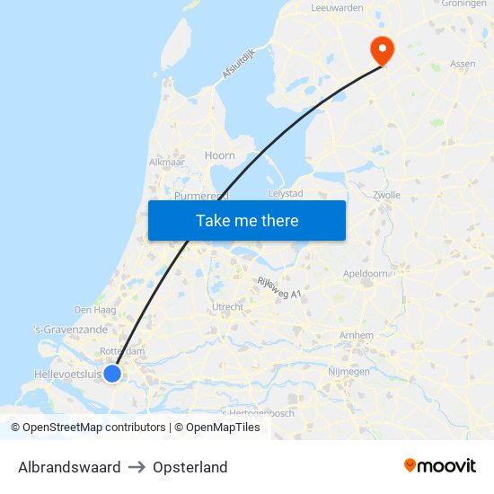 Albrandswaard to Opsterland map