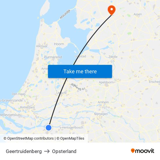 Geertruidenberg to Opsterland map