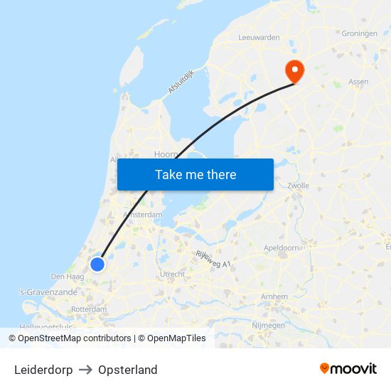 Leiderdorp to Opsterland map