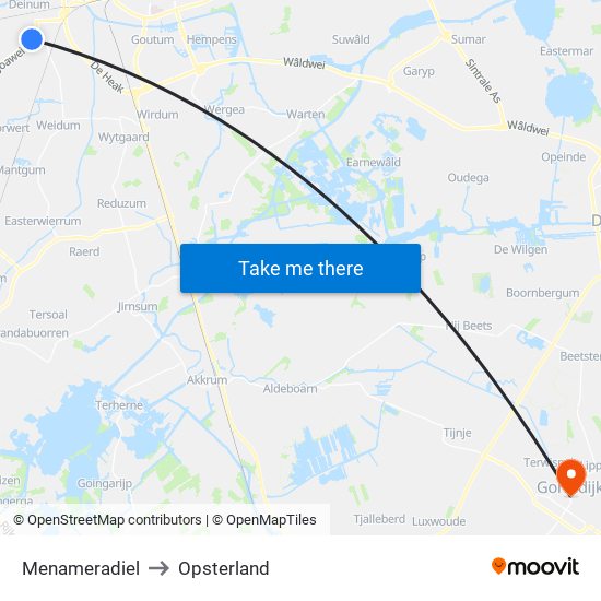 Menameradiel to Opsterland map