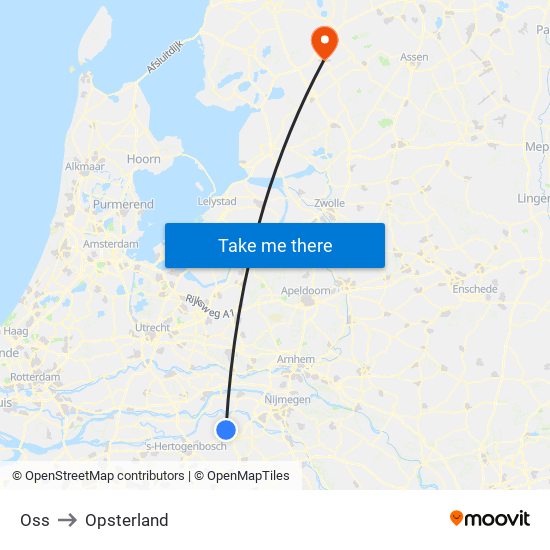 Oss to Opsterland map