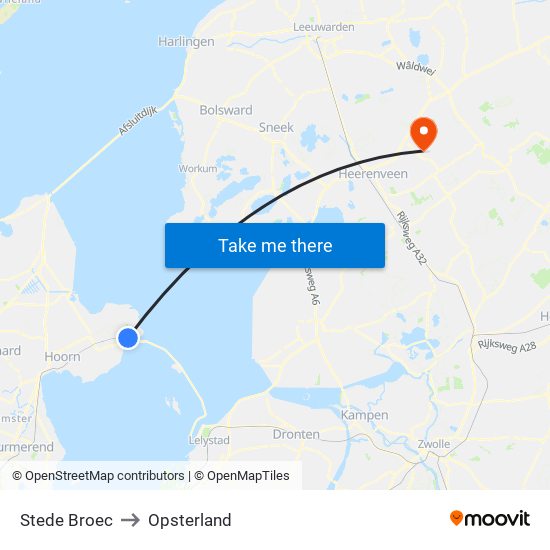 Stede Broec to Opsterland map