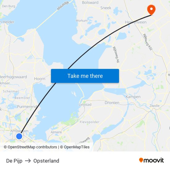 De Pijp to Opsterland map